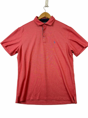 Tailorbyrd Men's Performance Polo Shirt Large Golf Short Sleeve Coral